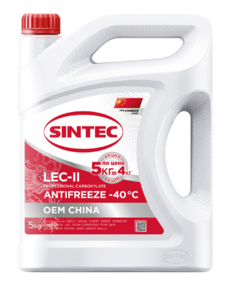 Антифриз Sintec Antifreeze OEM China OAT red -40 5кг Акция 5кг по цене 4кг