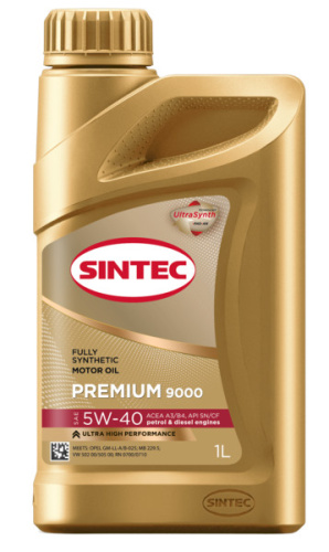 Sintec PREMIUM 9000 SAE 5W-40 API SN/CF ACEA A3/B4 1л